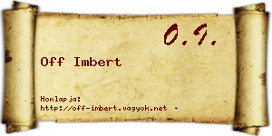 Off Imbert névjegykártya